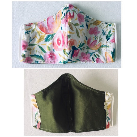 FACE MASK FABRIC FACE MASK PASTELS PINK 💯% COTTON - Picture 6 of 6